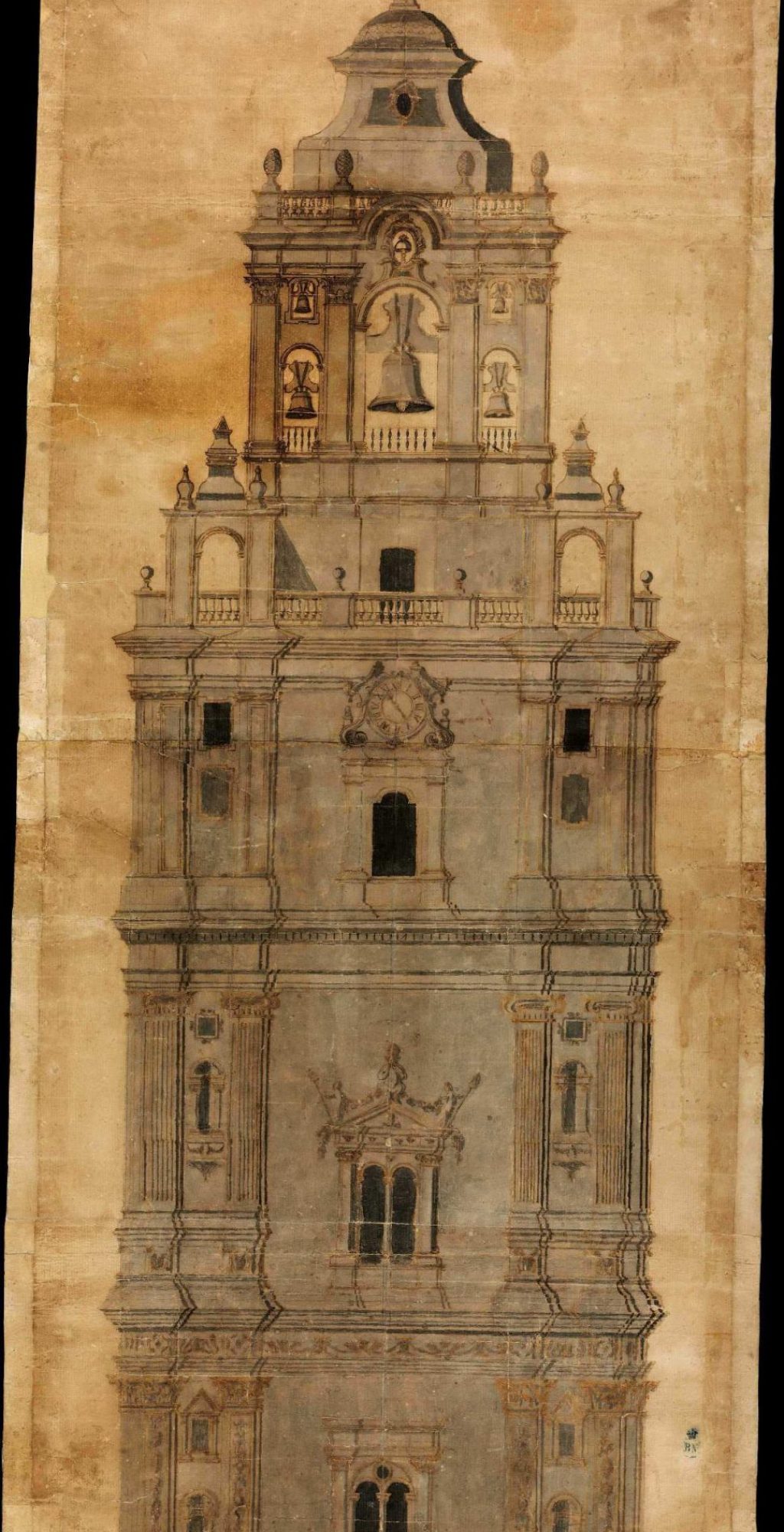 Plano para la finalización de la torre, anon.1765, Biblioteca Digital Hispánica.